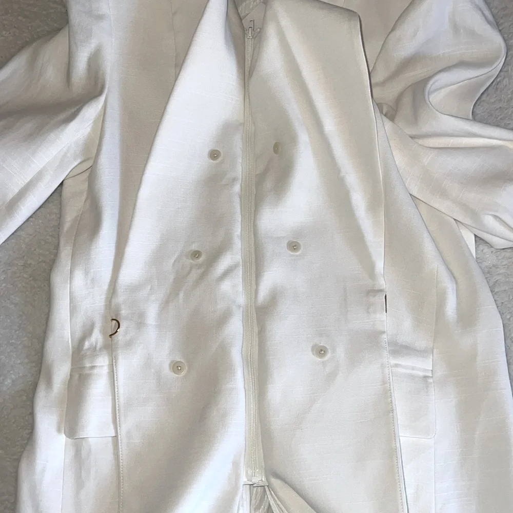 Veronica Beard Bexley Stretch-Linen Dickey Jacket - Size 10 - Picture 8 of 13